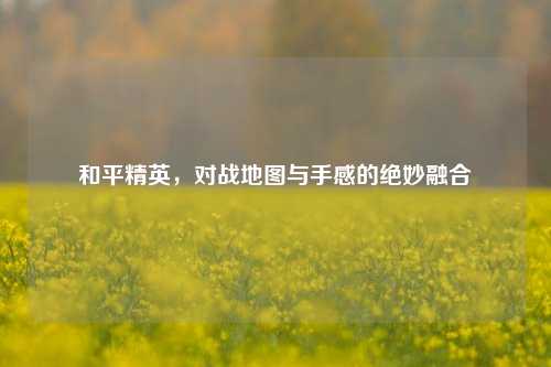 和平精英，对战地图与手感的绝妙融合