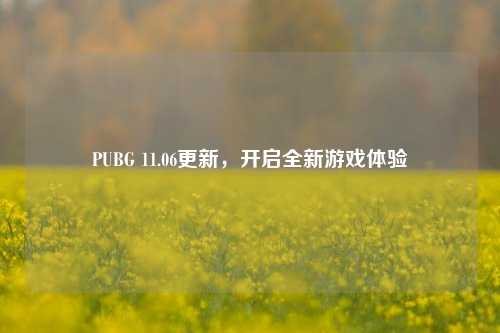 PUBG 11.06更新，开启全新游戏体验