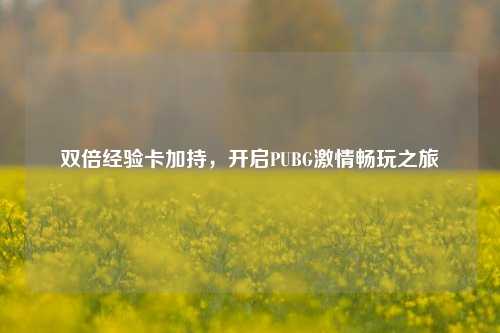 双倍经验卡加持，开启PUBG激情畅玩之旅