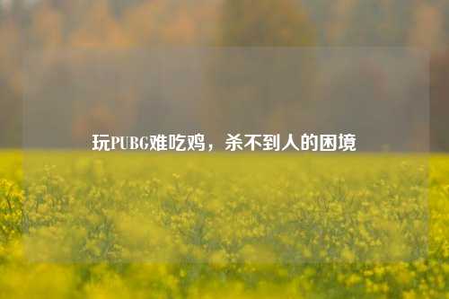 玩PUBG难吃鸡，杀不到人的困境