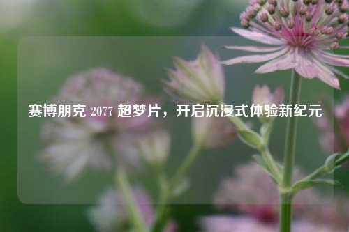 赛博朋克 2077 超梦片,开启沉浸式体验新纪元
