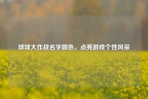 球球大作战名字颜色,点亮游戏个性风采