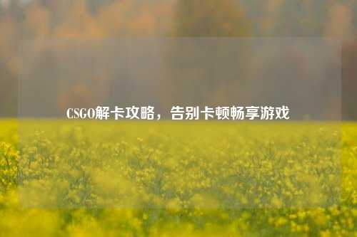 CSGO解卡攻略，告别卡顿畅享游戏