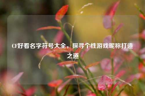 CF好看名字符号大全，探寻个性游戏昵称打造之道