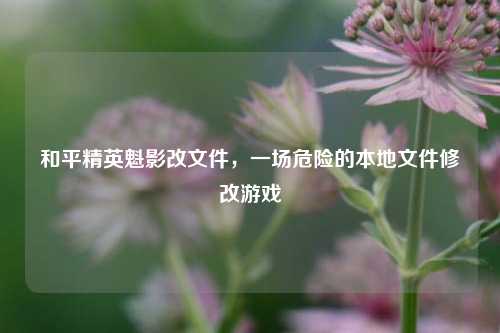 和平精英魁影改文件，一场危险的本地文件修改游戏