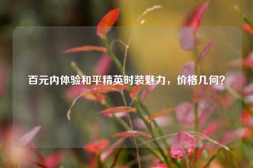 百元内体验和平精英时装魅力，价格几何？
