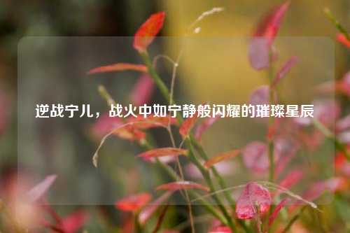 逆战宁儿，战火中如宁静般闪耀的璀璨星辰