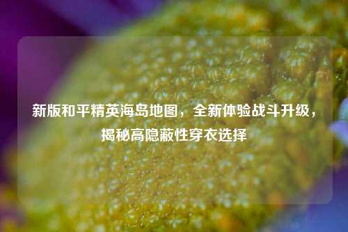 新版和平精英海岛地图，全新体验战斗升级，揭秘高隐蔽性穿衣选择