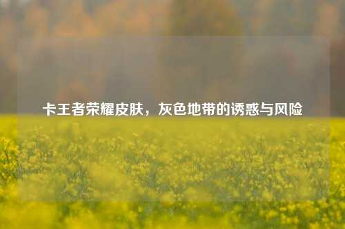 卡王者荣耀皮肤，灰色地带的诱惑与风险