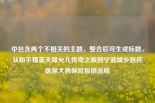 中包含两个不相关的主题，整合后可生成标题，从和平精英天降允儿传奇之旅到宁波城乡居民医保大病保险报销流程