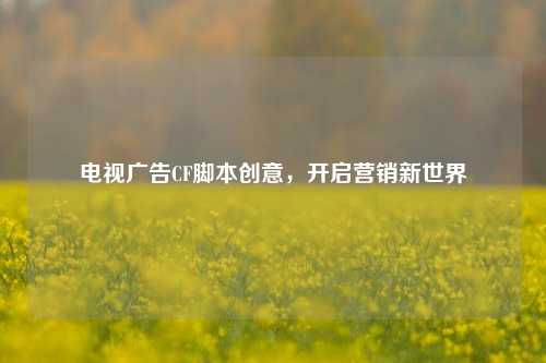 电视广告CF脚本创意，开启营销新世界