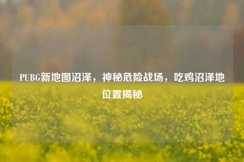 PUBG新地图沼泽，神秘危险战场，吃鸡沼泽地位置揭秘
