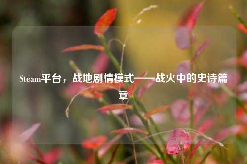 Steam平台，战地剧情模式——战火中的史诗篇章