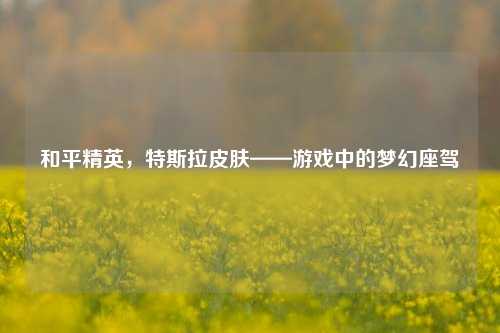 和平精英,特斯拉皮肤——游戏中的梦幻座驾
