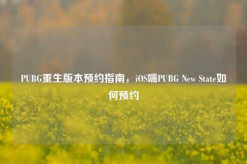 PUBG重生版本预约指南,iOS端PUBG New State如何预约