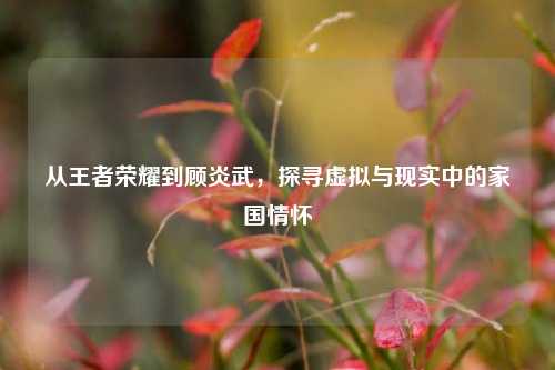 从王者荣耀到顾炎武，探寻虚拟与现实中的家国情怀