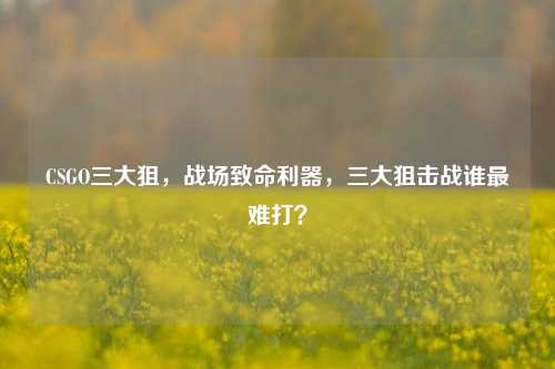CSGO三大狙,战场致命利器,三大狙击战谁最难打?