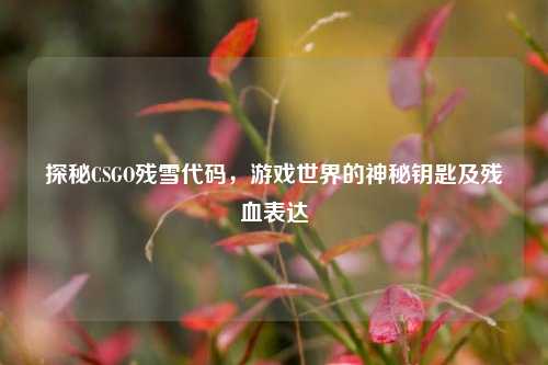 探秘CSGO残雪代码,游戏世界的神秘钥匙及残血表达