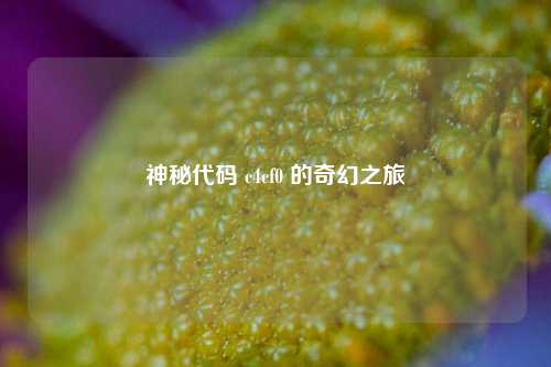 神秘代码 c4cf0 的奇幻之旅