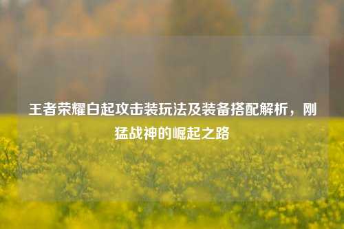 王者荣耀白起攻击装玩法及装备搭配解析,刚猛战神的崛起之路