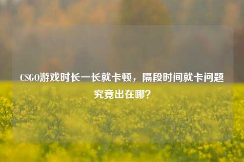 CSGO游戏时长一长就卡顿,隔段时间就卡问题究竟出在哪?