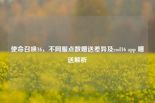 使命召唤16,不同服点数赠送差异及cod16 app 赠送解析