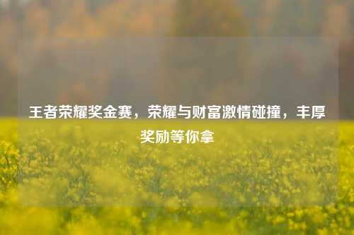 王者荣耀奖金赛,荣耀与财富激情碰撞,丰厚奖励等你拿