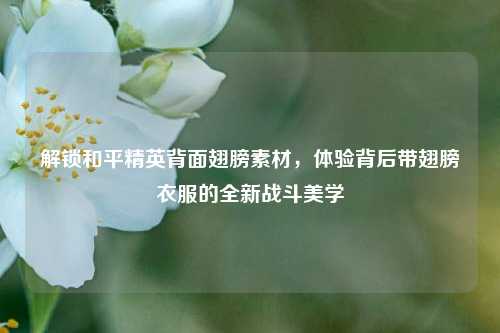 解锁和平精英背面翅膀素材,体验背后带翅膀衣服的全新战斗美学