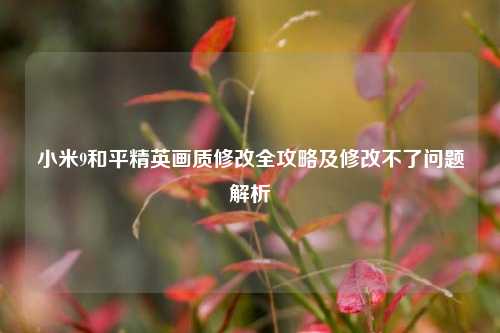 小米9和平精英画质修改全攻略及修改不了问题解析